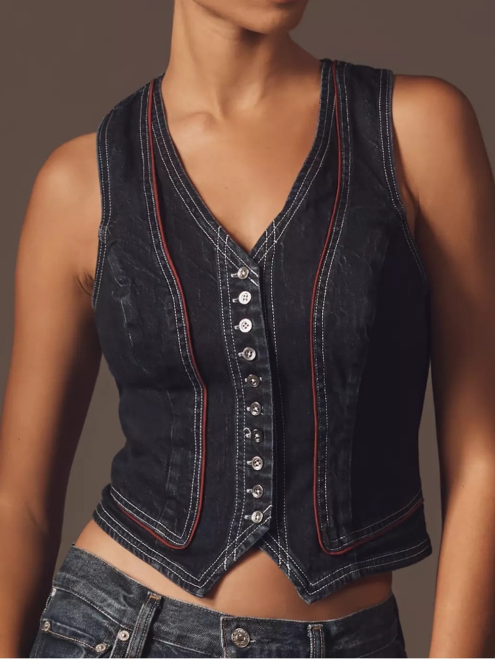 Pilcro | Contrast Denim Vest